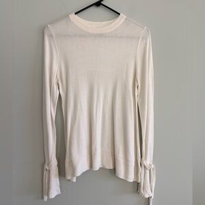 a new day White Crew Neck Sweater with Tie Sleeves